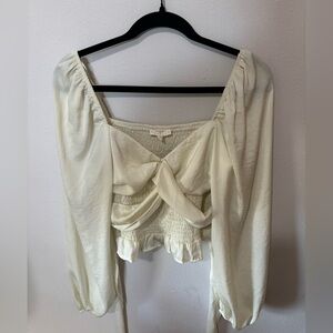 Promesa Cream Blouse with Ruched Detail